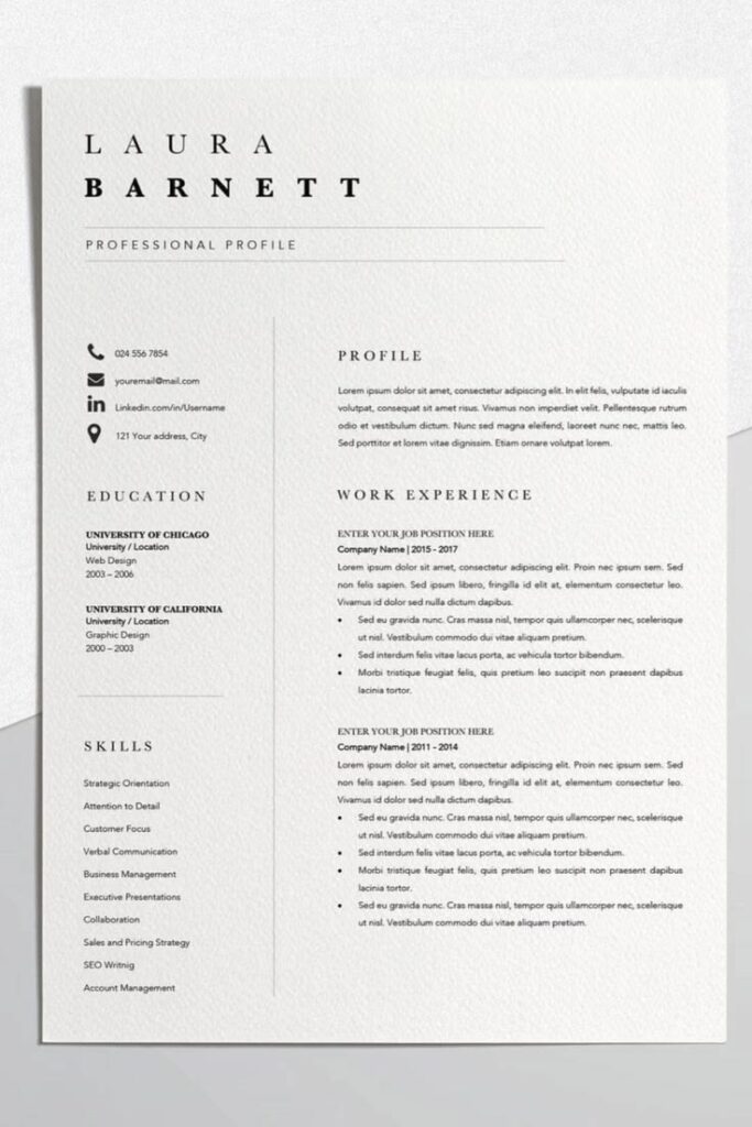 Start your career Easy CV Template Resume Template Minimalist Good 683x1024